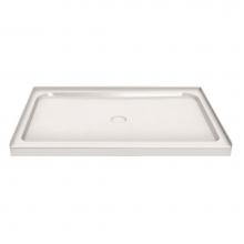 Maax Canada 102001-000-007 - MAAX 41.75 in. x 34.125 in. x 4.125 in. Rectangular Alcove Shower Base with Center Drain in Biscui