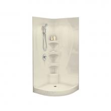 Maax Canada 102495-000-004 - Equinox I 37 in. x 37 in. x 77.75 in. 1-piece Shower with No Seat, Center Drain in Bone