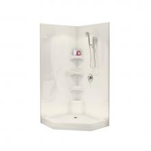 Maax Canada 102500-000-007 - Equinox II 39.5 in. x 39.5 in. x 77.75 in. 1-piece Shower with No Seat, Center Drain in Biscuit