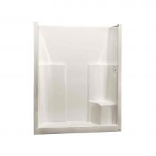 Maax Canada 102676-R-000-007 - SS3660 R/L 60 in. x 36 in. x 77.375 in. 1-piece Shower with Right Seat, Center Drain in Biscuit