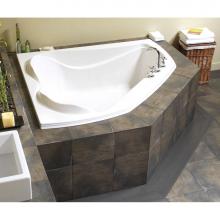 Maax Canada 102724-091-001 - Cocoon 59.75 in. x 53.875 in. Corner Bathtub with 10 microjets System Center Drain in White