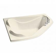 Maax Canada 102724-091-004 - Cocoon 59.75 in. x 53.875 in. Corner Bathtub with 10 microjets System Center Drain in Bone