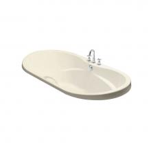 Maax Canada 102757-001-004 - Living 72 in. x 42 in. Drop-in Bathtub with Whirlpool System Center Drain in Bone