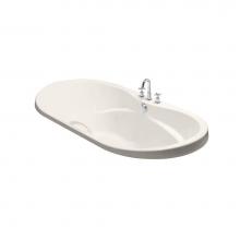 Maax Canada 102757-055-007-100 - Living 72 in. x 42 in. Drop-in Bathtub with Aerofeel System Center Drain in Biscuit