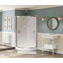Maax Canada 102996-C-000-001 - Freestyle 37 Round 36.5 in. x 36.5 in. x 77.5 in. 1-piece Shower With Center Seat in White