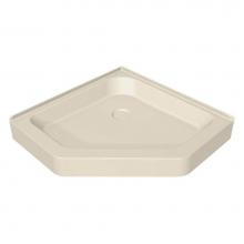 Maax Canada 105043-000-004 - NA 38.125 in. x 38.125 in. x 6.125 in. Neo-Angle Corner Shower Base with Center Drain in Bone