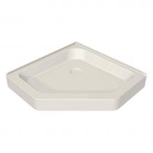 Maax Canada 105043-000-007 - NA 38.125 in. x 38.125 in. x 6.125 in. Neo-Angle Corner Shower Base with Center Drain in Biscuit