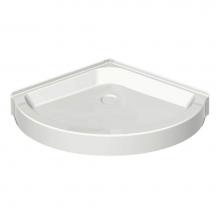 Maax Canada 105049-000-001 - R 36.125 in. x 36.125 in. x 6.125 in. Round Corner Shower Base with Center Drain in White