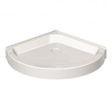 Maax Canada 105049-000-007 - R 36.125 in. x 36.125 in. x 6.125 in. Round Corner Shower Base with Center Drain in Biscuit