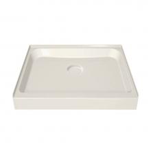 Maax Canada 105050-000-007 - SQ 31.75 in. x 32.125 in. x 6.125 in. Square Alcove Shower Base with Center Drain in Biscuit