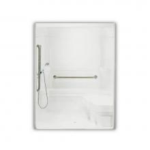 Maax Canada 105083-SR-000-001 - 60SHS 66 in. x 38 in. x 84.5 in. 3-piece Shower with Right Seat, Center Drain in White