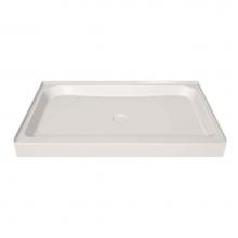 Maax Canada 105535-000-007 - MAAX 41.75 in. x 34.125 in. x 6.125 in. Rectangular Alcove Shower Base with Center Drain in Biscui