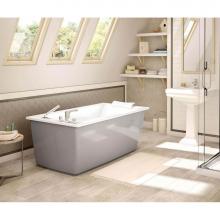 Maax Canada 105571-000-001-101 - Optik 6032 F Acrylic Freestanding End Drain Bathtub in White with Sterling Silver Skirt