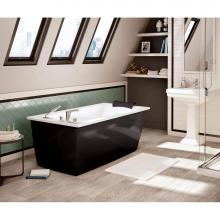 Maax Canada 105571-000-001-105 - Optik 6032 F Acrylic Freestanding End Drain Bathtub in White with Black Skirt