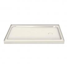 Maax Canada 105666-L-000-007 - MAAX 59.75 in. x 36.25 in. x 4.125 in. Rectangular Alcove Shower Base with Left Drain in Biscuit