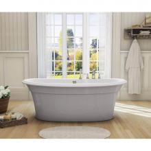 Maax Canada 105744-000-001-103 - Ella Sleek 66 x 36 Acrylic Freestanding Center Drain Bathtub in White with Sterling Silver Skirt