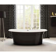 Maax Canada 105744-000-015 - Ella Sleek 66 x 36 Acrylic Freestanding Center Drain Bathtub in White with Black Skirt