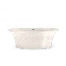 Maax Canada 105745-000-007 - Ella Embossed 66 in. x 36 in. Freestanding Bathtub with Center Drain in Biscuit