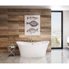 Maax Canada 106267-000-001-100 - Ariosa 6636 Acrylic Freestanding Center Drain Bathtub in White with White Skirt