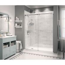 Maax Canada 106355-L-000-001 - Zone 59.875 in. x 32 in. x 4 in. Rectangular Configurable Shower Base with Left Drain in White