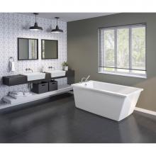 Maax Canada 106426-000-010 - Elinor 60 in. x 32 in. Freestanding Bathtub with End Drain in Platinum Grey