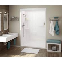 Maax Canada 107002-LR-000-001 - Allia 60 in. x 34 in. x 88 in. 1-piece Shower with Roof Cap Left Seat, Right Drain in White