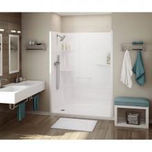 Maax Canada 107003-LC-000-001 - Allia 60 in. x 34 in. x 79 in. 1-piece Shower with Left Seat, Center Drain in White