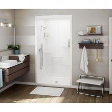 Maax Canada 107004-R-000-001 - Allia 48 in. x 34 in. x 88 in. 1-piece Shower with Roof Cap Right Seat, Center Drain in White