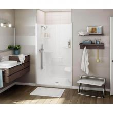 Maax Canada 107005-SL-000-001 - Allia 48 in. x 34.5 in. x 79 in. 2-piece Shower with Left Seat, Center Drain in White