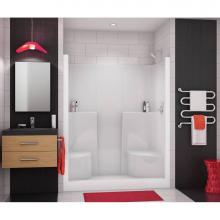 Maax Canada 140088-000-015 - SS3660 60 in. x 36 in. x 75 in. 1-piece Shower with Two Seats, Center Drain in Black