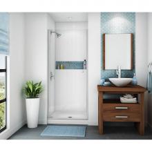 Maax Canada 145020-000-019 - SPL 31.875 in. x 32 in. x 4.375 in. Square Alcove Shower Base with Center Drain in Thunder Grey