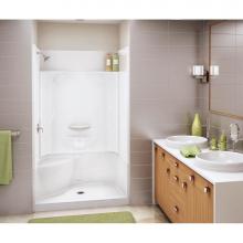 Maax Canada 145031-R-000-006 - KDS AFR 47.875 in. x 33.625 in. x 82.25 in. 4-piece Shower with Right Seat, Center Drain in Sterli