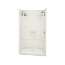 Maax Canada 148030-L-000-007 - Essence SH 48.875 in. x 33.625 in. x 80.125 in. 4-piece Shower with Left Seat, Center Drain in Bis