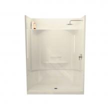 Maax Canada 148036-L-000-004 - Essence SH 59.75 in. x 30 in. x 80.125 in. 4-piece Shower with Left Seat, Right Drain in Bone
