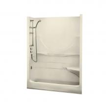Maax Canada 200011-R-000-004 - Allegro II 59.25 in. x 33 in. x 74.5 in. 1-piece Shower with Right Seat, Left Drain in Bone