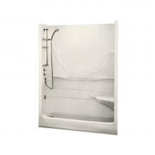 Maax Canada 200011-NL-000-007 - Allegro II 59.25 in. x 33 in. x 74.5 in. 1-piece Shower with No Seat, Left Drain in Biscuit