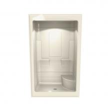 Maax Canada 200024-L-000-004 - Tempo 51 in. x 34 in. x 84.75 in. 1-piece Shower with Left Seat, Center Drain in Bone