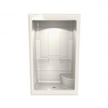 Maax Canada 200024-L-000-007 - Tempo 51 in. x 34 in. x 84.75 in. 1-piece Shower with Left Seat, Center Drain in Biscuit