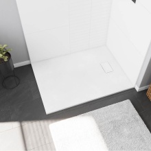 Maax Canada 107912-000-270-000 - Stonea 4832 Solid Surface Universal Shower Base in White with End Drain