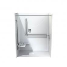 Maax Canada 107666-000-002-122 - Outlook BFS-6036F BC Code Compliant AcrylX Alcove Center Drain One-Piece Shower in White