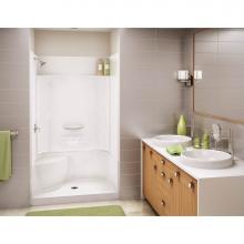 Maax Canada 145030-L-000-004 - KDS 47.875 in. x 33.625 in. x 80.125 in. 4-piece Shower with Left Seat, Center Drain in Bone