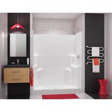 Maax Canada 140043-000-004 - SS3060 60 in. x 30 in. x 72 in. 1-piece Shower with No Seat, Center Drain in Bone
