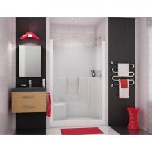 Maax Canada 140087-R-000-007 - SS3648 R/L 48 in. x 36 in. x 75 in. 1-piece Shower with Right Seat, Center Drain in Biscuit