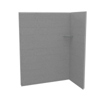 Maax Canada 107465-305-517-000 - Utile 6032 Composite Direct-to-Stud Two-Piece Corner Shower Wall Kit in Factory Sleek Smoke