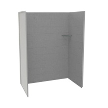 Maax Canada 107463-305-517-000 - Utile 6032 Composite Direct-to-Stud Three-Piece Alcove Shower Wall Kit in Factory Sleek Smoke