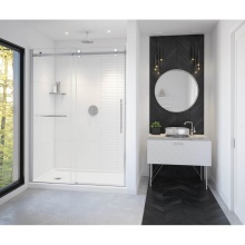 Maax Canada 138475-900-280-000 - Vela 56.5-59 x 78.75 in. 8mm Sliding Shower Door with Towel Bar for Alcove Installation with Clear