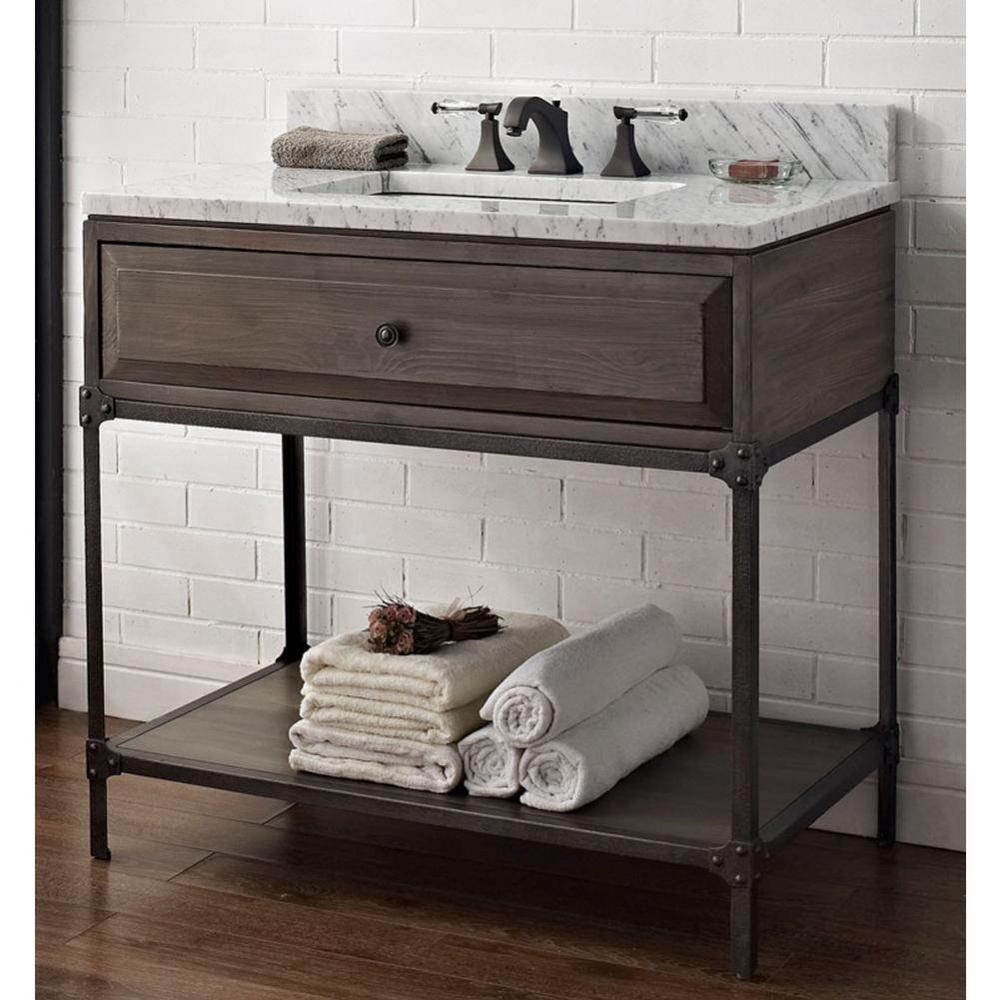 Toledo 36'' Open Shelf Vanity - Driftwood Gray