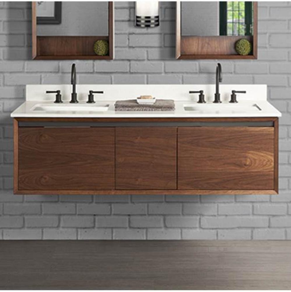 M4 60'' Double Bowl Wall Mount Vanity - Natural Walnut