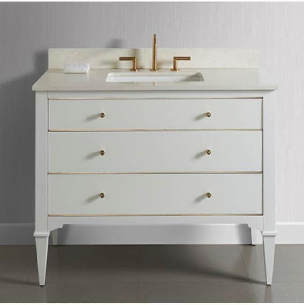 Charlottesville w/Brass 42'' Vanity - Polar White