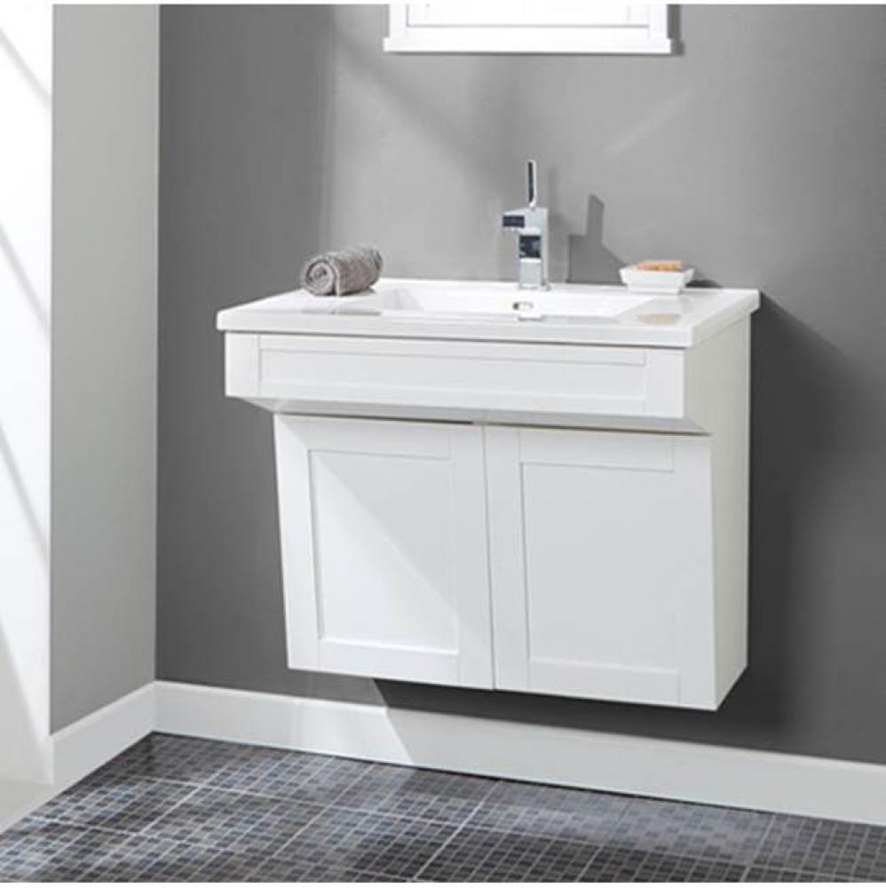 Shaker Americana 30'' Wall Mount Vanity - Polar White